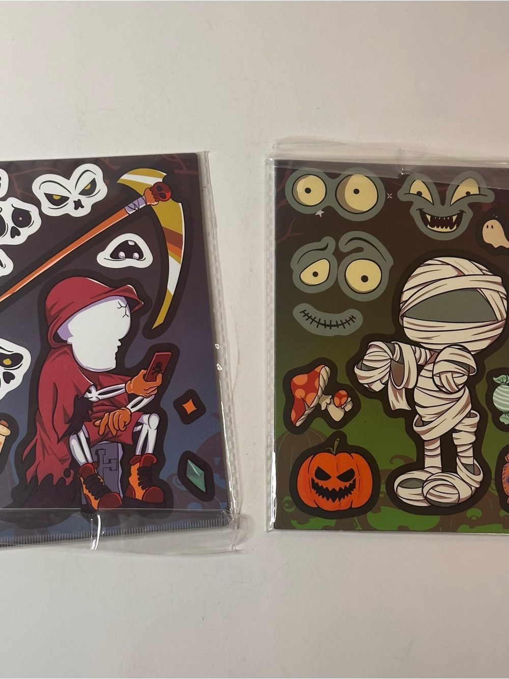 Halloween Kids Make-A-Face Sticker Sheets 16ct Party Favors Crafts Gift Bags NEW